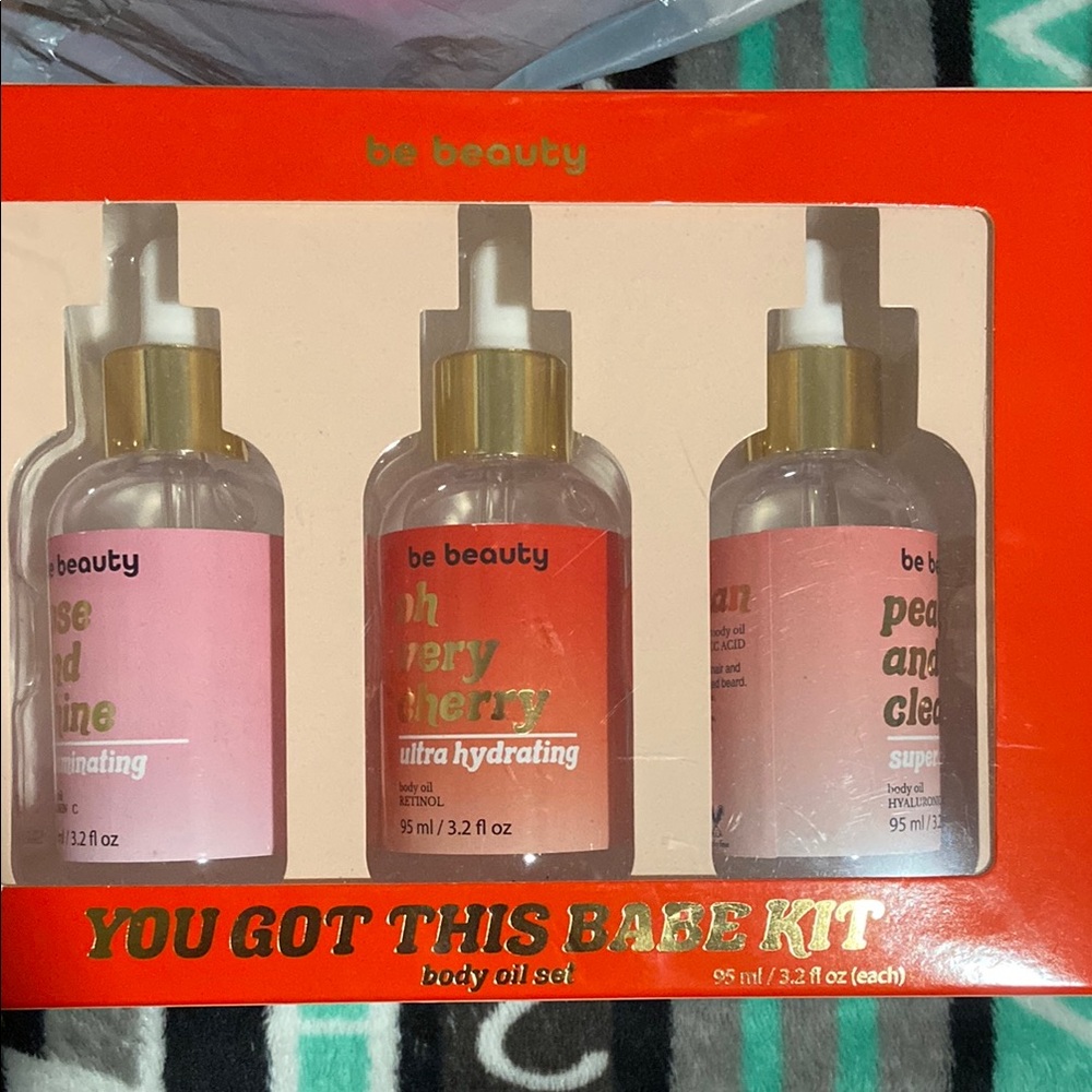 Be Beauty Body Oil Set - Pink and Gold